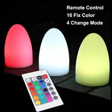 Перезаряжаемая Ночная лампа для яиц, беспроводная настольная лампа RGB для ресторана с дистанционным управлением, пластиковое украшение, лампа для кровати Smartlife, беспроводной цветной свет 2024 - купить недорого