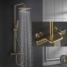 Luxury Brushed gold Shower Set Bathroom Gold Brushed Shower Mixer Luxury Bathroom  Wall Shower Mixer Bathtub Hot Cold Tap 2024 - buy cheap