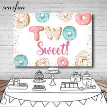 Sensfun Donuts Baby Girl Birthday Party Photography Background Customized Vinyl Polyester Photographic Backdrop For Photo Studio 2024 - buy cheap