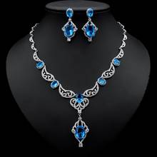 2020 Fashion Crystal Earrings Necklace Set Indian Bridal Jewelry Sets Wedding Party Costume Accessories Gift for Bride Women 2024 - buy cheap