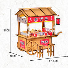 Dollhouse Miniature DIY House Kit Creative Street Stall Oden Stand Trolley with Furniture Food Ornaments for Gift 2024 - buy cheap