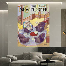 A capa da revista nova york, impressão artística vintage, arte em livros, pôster artístico, decoração para casa 2024 - compre barato