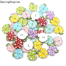 50PCS Apple Wood Buttons Sewing Accessories Wooden Buttons for Clothes Knitting Crafts Scrapbooking DIY Fabric Needlework 2024 - buy cheap