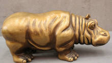 Elegant old S3903 14" Folk Chinese Bronze Hippo Hippopotamus Amphibius Statue Animals Sculpture (A 0319 discount 35%) 2024 - buy cheap