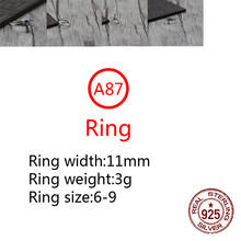 A87 s925 anel de prata esterlina jóias personalidade masculina e feminina na moda simples cruz moda anel índice dedo 2024 - compre barato