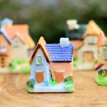 4 Uds Villas estilo europeo casas pequeñas ornamentos modelo musgo Micro-Paisaje accesorios adornos de resina 2024 - compra barato