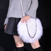 2020 Fashion New Women Mongolia Sheep Fur Handbag Genuine Lamb Fur Tote Bags lady's tote bag lamb fur female shoulder bag 2024 - buy cheap