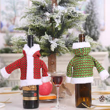 Рождественский свитер вино обертка для бутылки Санта Клаус вина обертка для бутылки Семья вечерние украшения Украшение стола 2024 - купить недорого