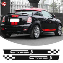 Pegatina de rayas laterales para puerta de coche, calcomanía de vinilo de decoración de cuerpo de carreras para MINI Cooper S R58 R57 R59 One JCW, 2 uds. 2024 - compra barato