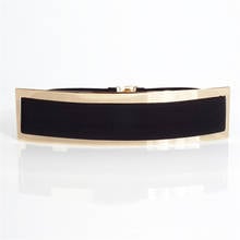 Cinturón de Metal con espejo elástico para mujer, faja femenina de 4cm de ancho con placa metálica dorada, 2021 2024 - compra barato