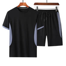 2021 New Men's T-shirt + Sports Shorts Set Summer Breathable Casual T-shirt Running Set Fashion Harajuku Printed Male Sport Suit 2024 - buy cheap