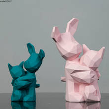 European-style Cute Rabbit Figurine Pink/blue Hug Animal Figurine Crafts Creative Children's Room Desktop Furnishings Home Decor 2024 - buy cheap