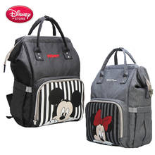 Disney mochila de fraldas mickey mouse, bolsa de fraldas mamãe e bebê com garrafa usb com isolamento de aquecimento, mochila de viagem 2024 - compre barato