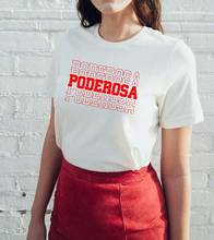 Poderosa camiseta feminina de algodão 100%, camiseta casual engraçada com estampa espanhola, potente e potente para mulheres, verão 2024 - compre barato