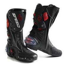 Microfiber Men's Racing Dirt Bike Boots  Leather Motorcycle Boots Riding Motorboats Knee-high Motocross Boots 2024 - buy cheap