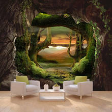 Custom 3D Photo Wallpaper Cave Stone Wall Primitive Forest Large Mural Living Room Bedroom Wall Covering Wall papers Home Decor 2024 - buy cheap