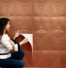Papel de parede auto-adesivo 3d, espuma de couro falso, à prova d'água para sala de estar, quarto, sala de crianças, adesivo de fundo diy 2024 - compre barato