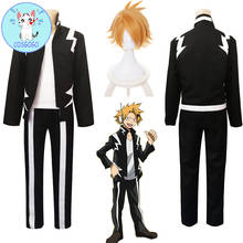 Anime My Hero Academia Kaminari Denki Cosplay Costumes Top Shirts Pants Uniform Set Wig Synthetic Hair Halloween Carnival Party 2024 - buy cheap