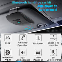 Bluetooth Handsfree Car Kit 5.0 Sun Visor clip Wireless Audio Receiver Speakerphone Loud Speaker Music Player Dual Microphone 2024 - buy cheap