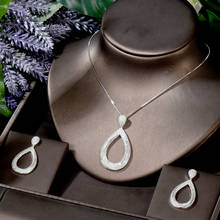 HIBRIDE 2 шт ожерелье серьги Нигерия набор украшений для женщин Свадебные аксессуары для вечеринки bijoux luxe N-546 2024 - купить недорого