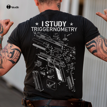 Camiseta para hombre I Studio Triggernometry Gun, con bandera americana en la espalda, talla Regular, S-3XL 2024 - compra barato