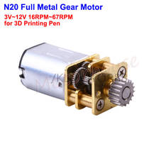 Mini Motor de engranaje de caja de cambios para bolígrafo de impresión inteligente 3D, caja de cambios completa N20, GA12YN20-298-3DP DC 3V-12V, 16RPM-67RPM 2024 - compra barato