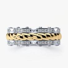 New Trendy Bohemian Crystal Inlaid Ring Men's Ring Fashion Metal Rope Ring Ring Accessories Party Jewelry 2024 - buy cheap