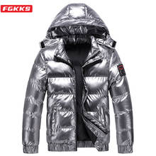 Мужская повседневная куртка FGKKS, однотонная хлопковая парка, верхняя одежда для зимы 2024 - купить недорого