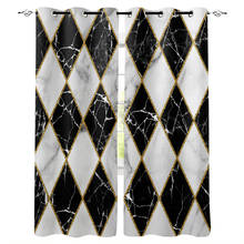 Marble Texture Black White Lines Metal Crack Window Curtains Living Room Kitchen Modern Home Decor Bedroom Treatment Drapes 2024 - buy cheap