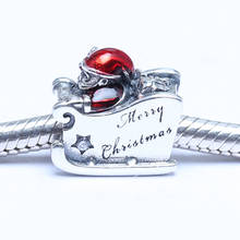 Autêntico s925 miçangas joias descartáveis santa fé e natal, enfeite para pulseira bracelete personalizável para garotas 2024 - compre barato