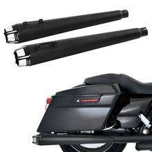 Motocicleta dupla megaphone deslizamento-em silenciadores tubo de escape tubo de cauda para harley touring estrada glide baggers cômoda 1995-2016 15 14 2024 - compre barato