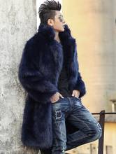 Black blue Autumn faux mink fur leather jacket mens winter thicken warm fur leather coat men loose jackets fashion B235 2024 - buy cheap