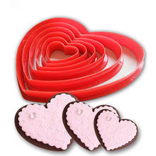 6pcs/set Heart Shaped Plastic Cake Mold Cookie Cutter Biscuit Stamp Fondant Sugar Craft Pastry Cake Decorating Tool Fondant Mold 2024 - buy cheap