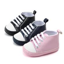 Baby Shoes Boy Girl  Solid Sneaker Artificial PU Soft Anti-Slip Sole Newborn Infant First Walkers Toddler Casual Canvas  Shoes 2024 - buy cheap