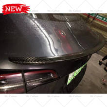 Para tesla modelo 3 tr estilo fibra de carbono spoiler traseiro guarnição do corpo kit tuning parte para model3 asa carbono lábio truning 2024 - compre barato