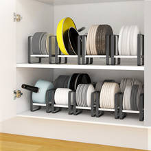 Escurridor de vajilla, estante de almacenamiento con tapa de olla, armario de cocina, soporte de almacenamiento 2024 - compra barato