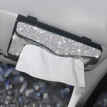 Bling Bling Sun Visor Type Car Tissue Box with Luxury Crystals Hanging Paper Towels Tissue Container Case for Interior 2024 - buy cheap