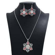LZHLQ Snowflake Long Necklace Set Sweater Chain Metal Crystal Rhinestone Necklaces Sets Pendants Women Jewelry Collier 2024 - buy cheap