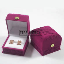 100pcs Flocking Jewelry Box European Retro Style Embossing Pattern Ring Box Ear Stud Storage Case Gift Boxes 2024 - buy cheap