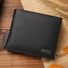 Luxury Men's Wallet Leather Solid Slim Wallets Men Genuine Leather Bifold Short Credit Card Holders Coin Purses Business Purse 2024 - buy cheap