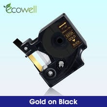 Ecowell 53724 Labeling Tape compatible for Dymo LabelManager 450 Duo Writer Maker for dymo d1 53724 24mm*7m Gold on Black label 2024 - buy cheap