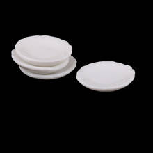 4pcs 1:12 White Round Dishes Plate Tableware Kitchen Toy For Dollhouse Accessories Best Gifts Dolls House Furniture Miniatures 2024 - buy cheap