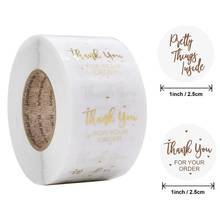 500 Pcs/roll Thank You for Your Order Stickers Transparent Gold Foil Stickers 1 Inch Handmade Scrapbooking Stationery Stickers 2024 - buy cheap