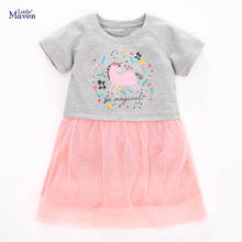 Frocks for Girls 2021 Summer Baby Girl Clothes Toddler Cotton Animal Print Vestiods Casual Unicorn Dress for Kids 2-7 Years 2024 - buy cheap