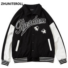 College style Harajuku Jacket Men Letter Patchwork Bomber Fashion Casual Baseball Coats Streetwear High Street Tops Clothing 2024 - buy cheap