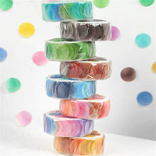 100pcs/roll Candy Color Dot Sticker Washi Tape Masking Tapes DIY Scrapbooking Notebook Round Mark Sticker Office Stationery 2024 - buy cheap