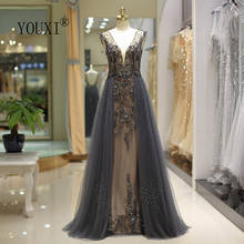 YOUXI-vestido De noche con escote en V, vestidos De competición, vestido largo Formal De cristal con cuentas brillantes Diamante De imitación 2024 - compra barato