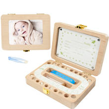 Caixa de dente de madeira do bebê leite dentes armazenamento inglês/japonês crianças leite dentes organizador de armazenamento lembranças do bebê presentes 2024 - compre barato