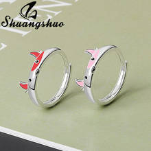 Shuangshuo anel de dedo vintage ajustável, anel com desenho fofo de touro, joias de moda para mulheres, presente de aniversário de criança, bague homme 2024 - compre barato