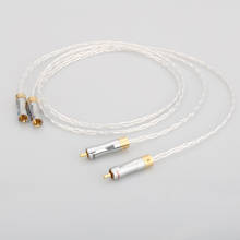 Cable de audio Hifi 8N OCC, conector RCA a RCA, chapado en plata de cobre, macho 2024 - compra barato
